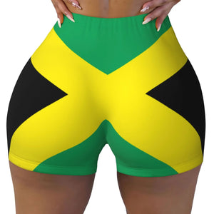 Jamaica Flag Spandex Booty Shorts