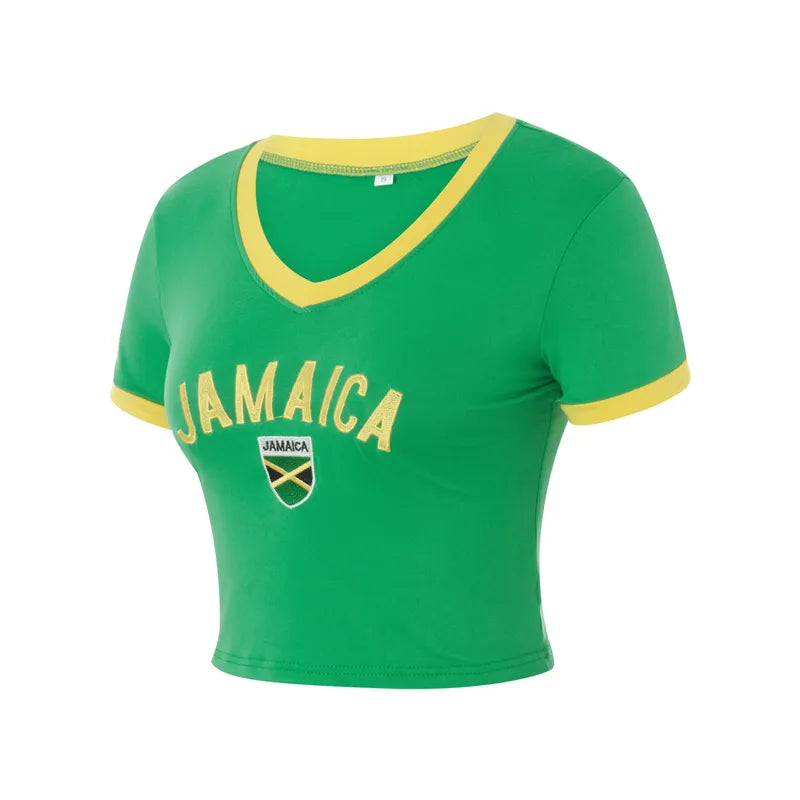 Jamaica V Neck Crop Top