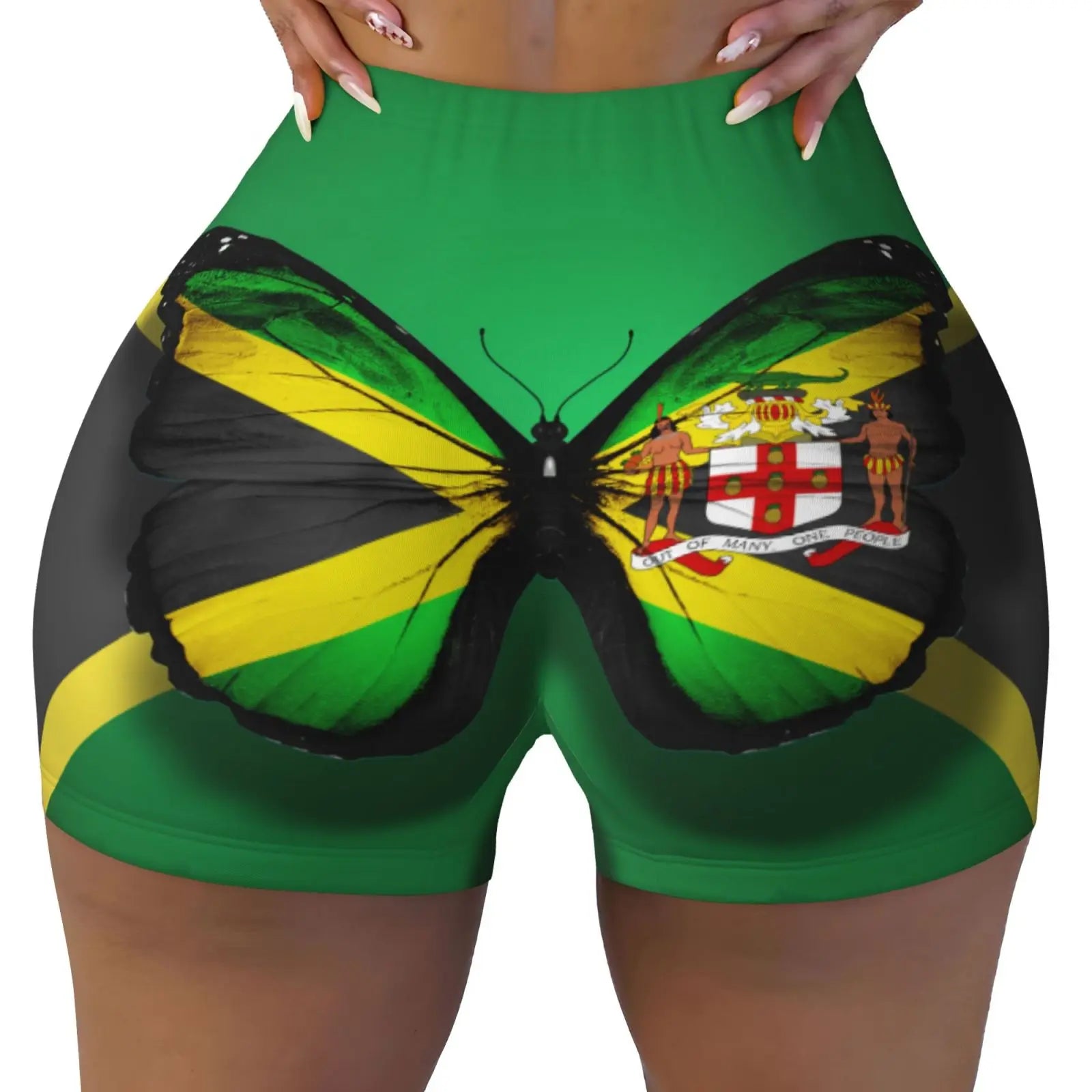 Jamaica Flag Spandex Booty Shorts
