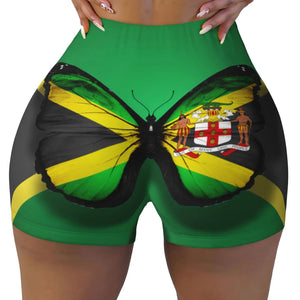 Jamaica Flag Spandex Booty Shorts