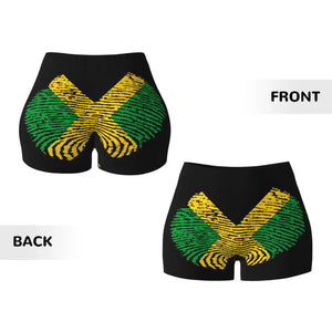 Jamaica Flag Spandex Booty Shorts