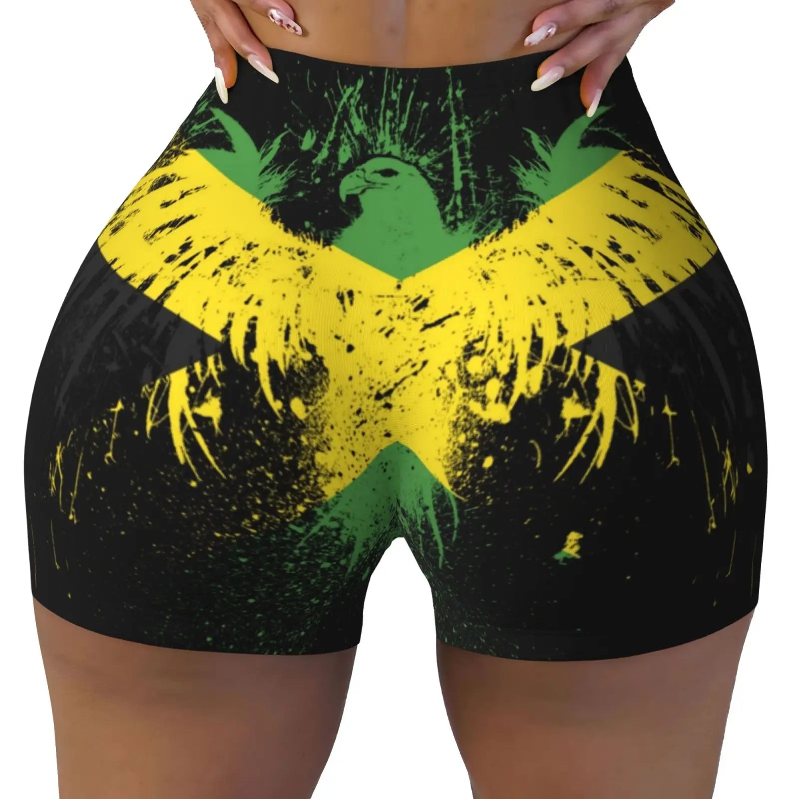 Jamaica Flag Spandex Booty Shorts