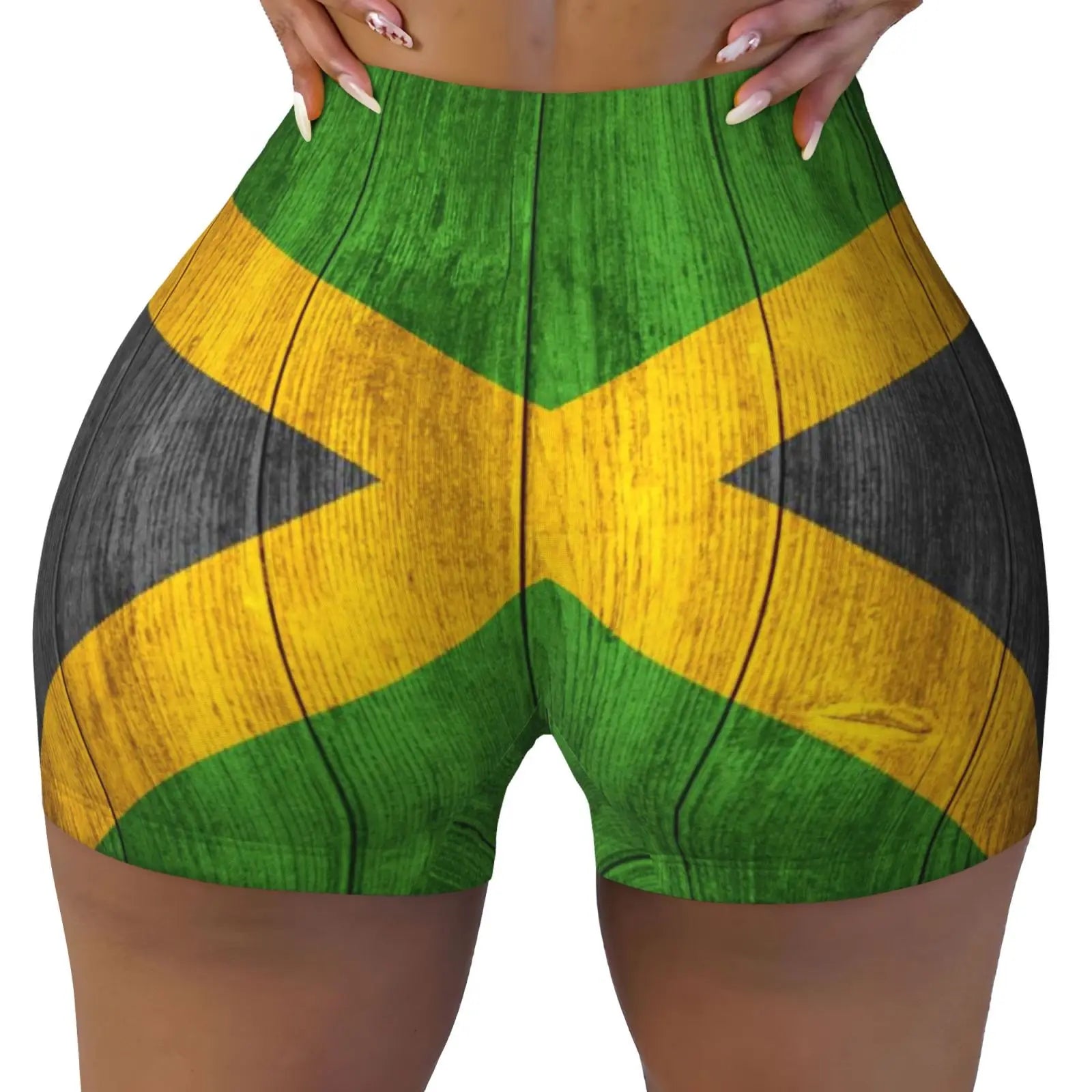 Jamaica Flag Spandex Booty Shorts
