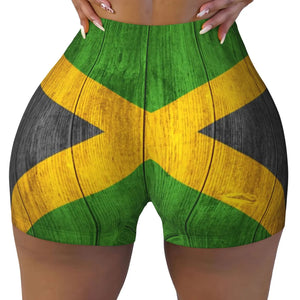 Jamaica Flag Spandex Booty Shorts