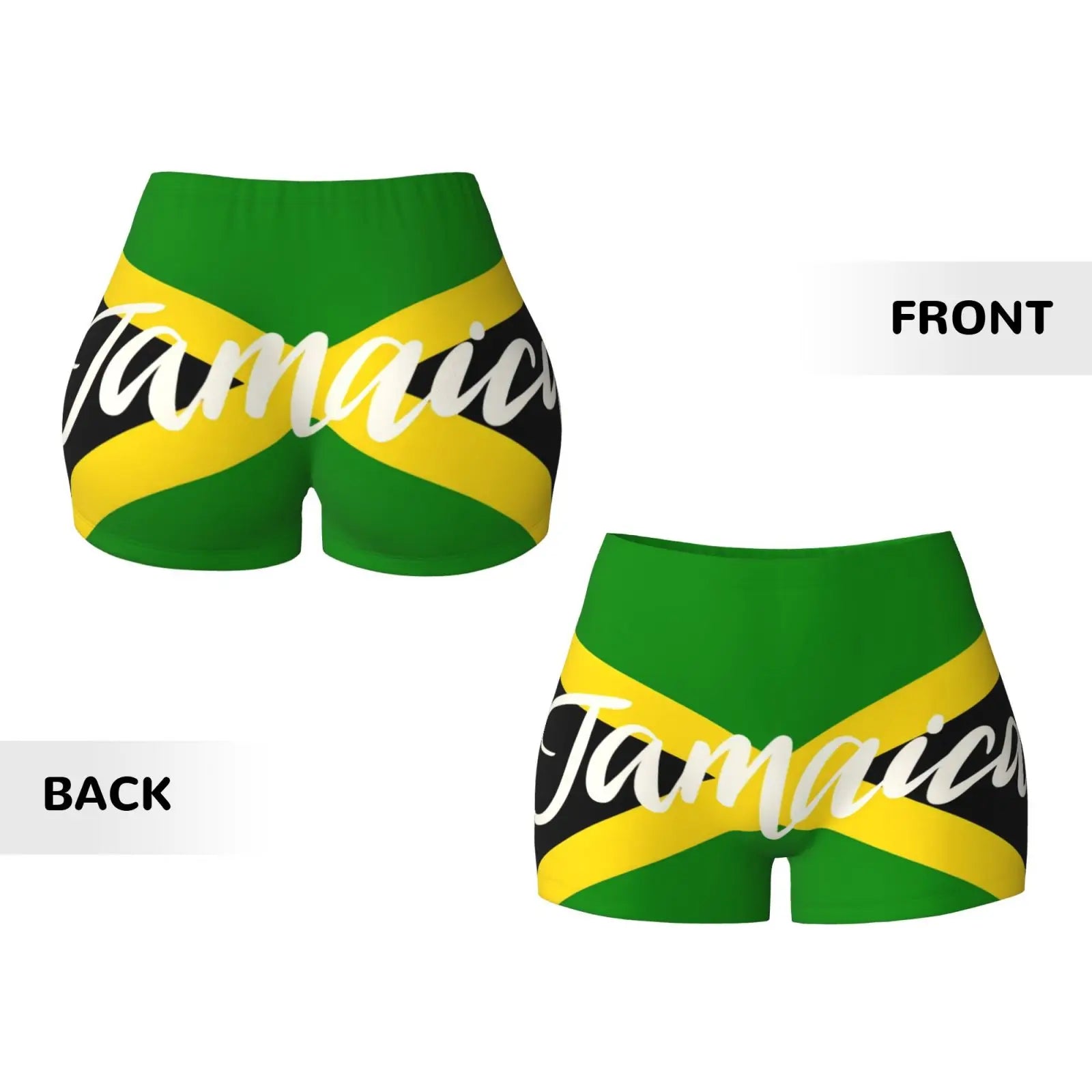Jamaica Flag Spandex Booty Shorts