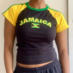 Jamaica Flag Women Crop T-Shirts