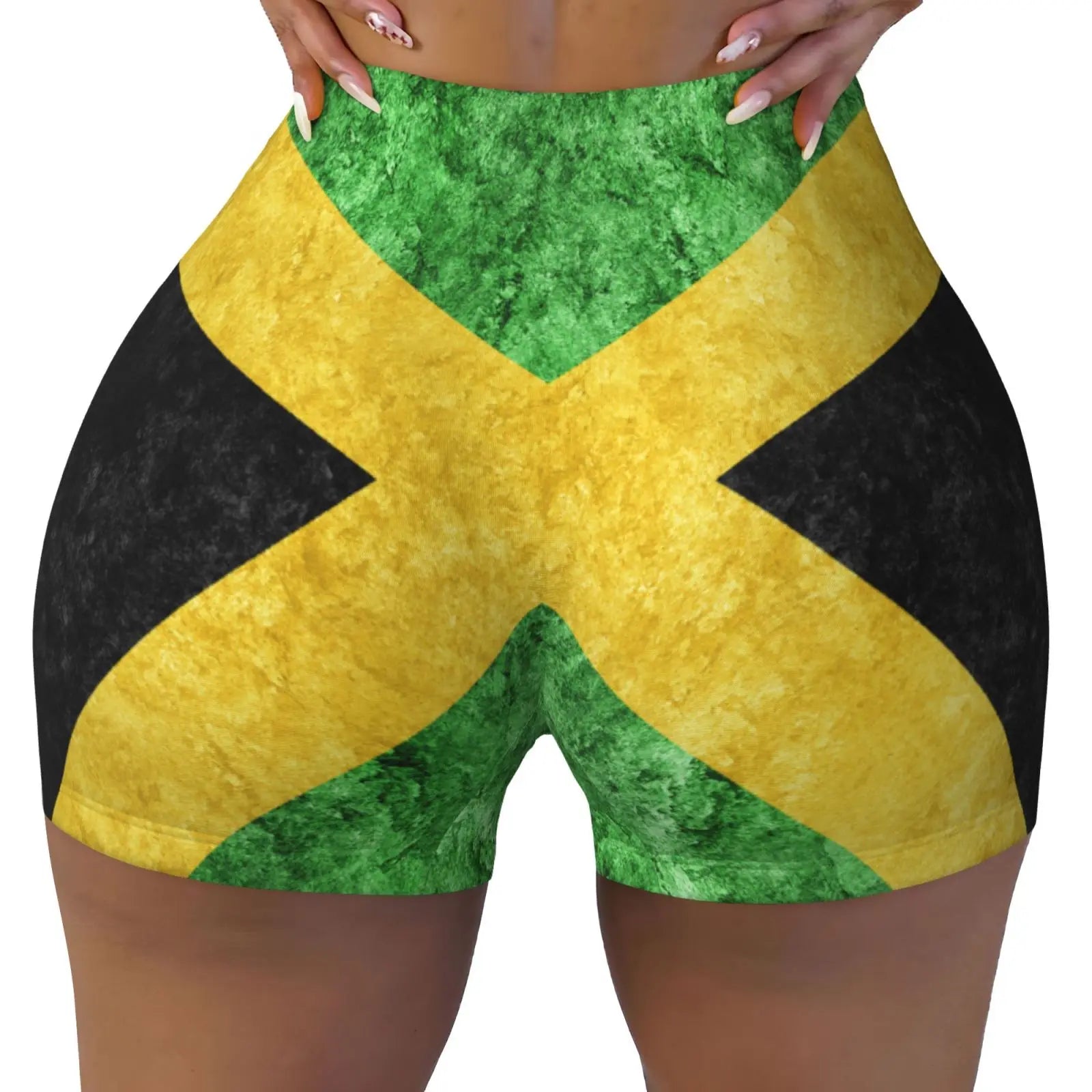 Jamaica Flag Spandex Booty Shorts