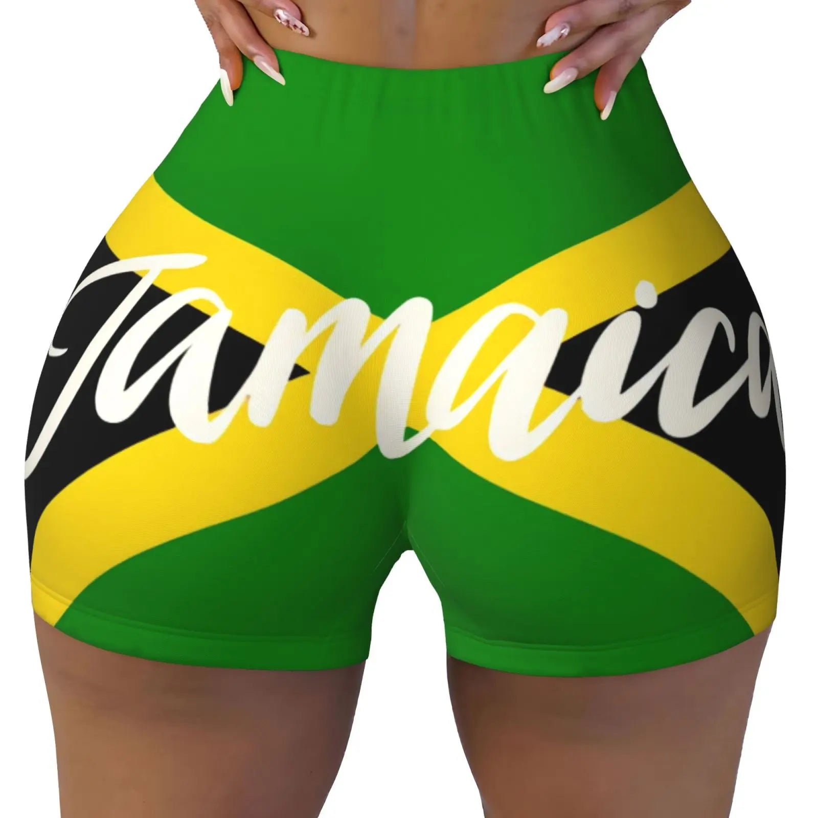 Jamaica Flag Spandex Booty Shorts