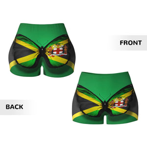 Jamaica Flag Spandex Booty Shorts