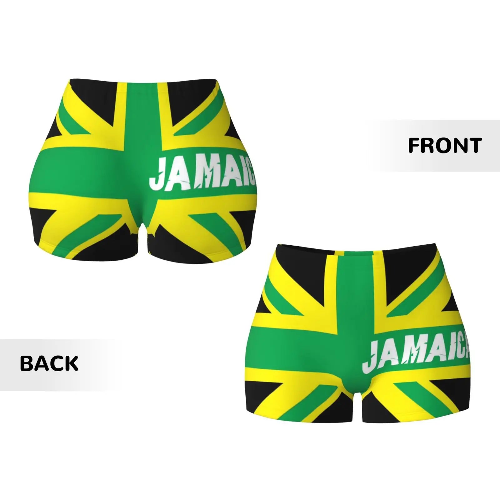 Jamaica Flag Spandex Booty Shorts