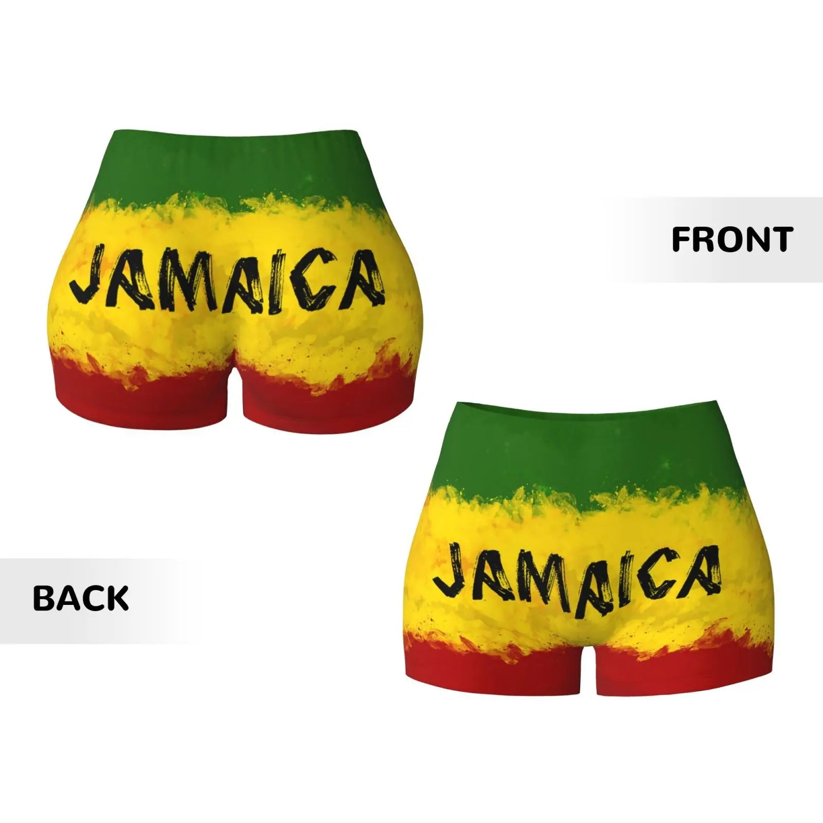 Jamaica Flag Spandex Booty Shorts