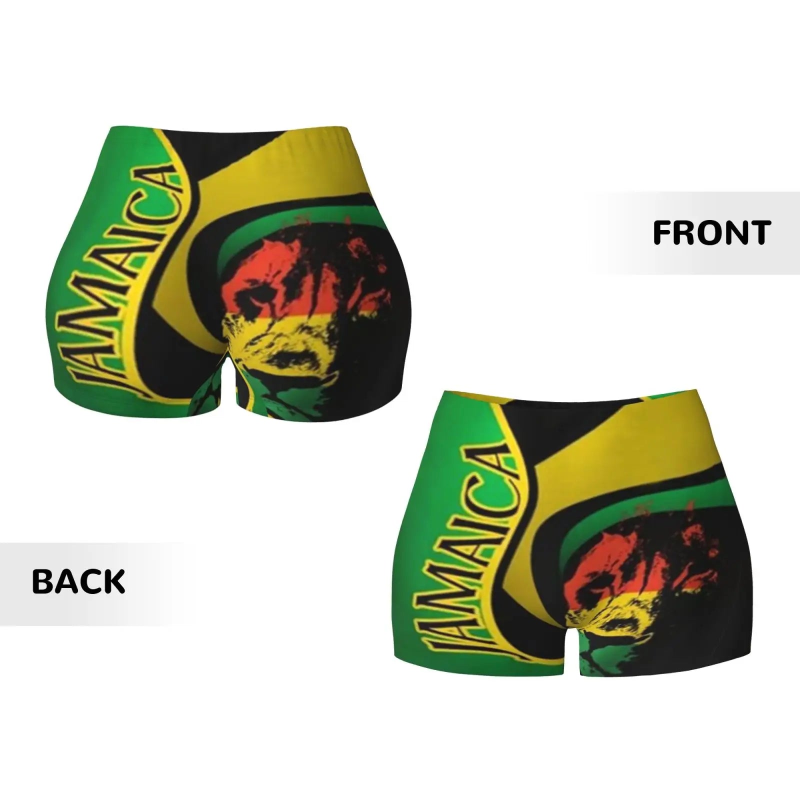Jamaica Flag Spandex Booty Shorts