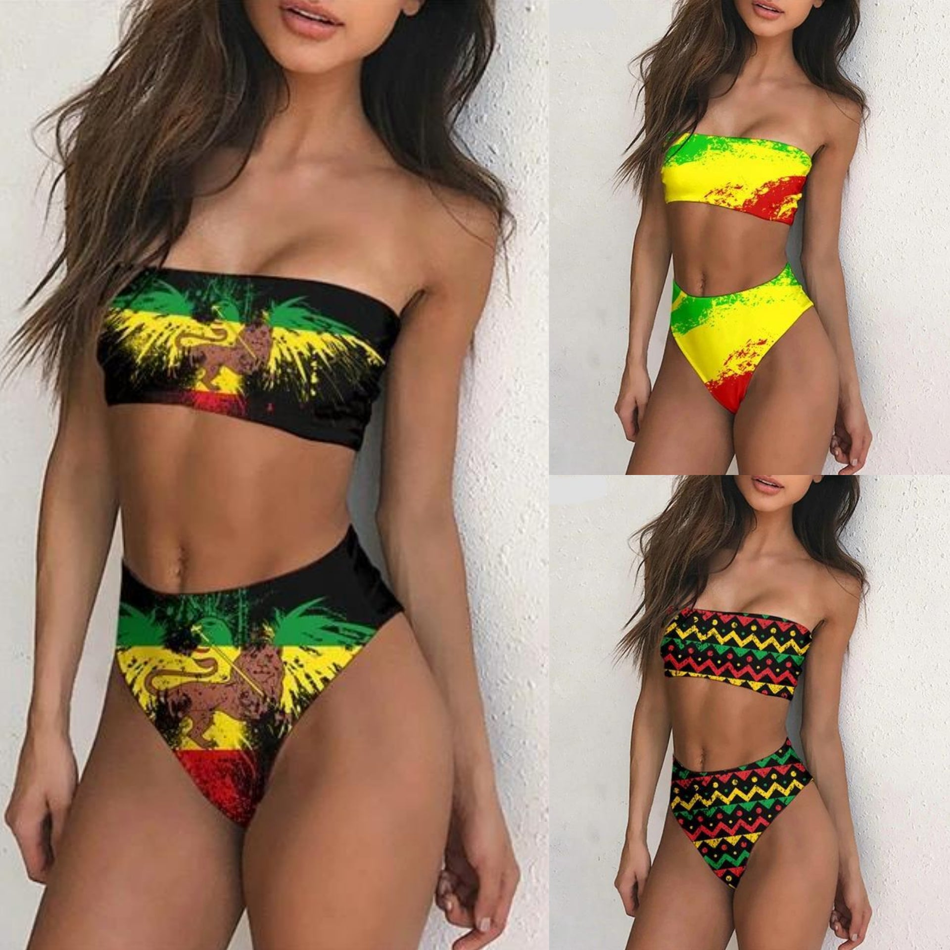 Jamaica Rasta Two Piece Swimsuits