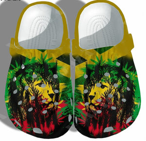 Jamaica Rasta Lion 3D Print Clogs Slippers