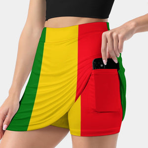 Women's Rasta Reggae Skirt With Pocket