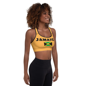 Jamaica Flag Padded Sports Bra
