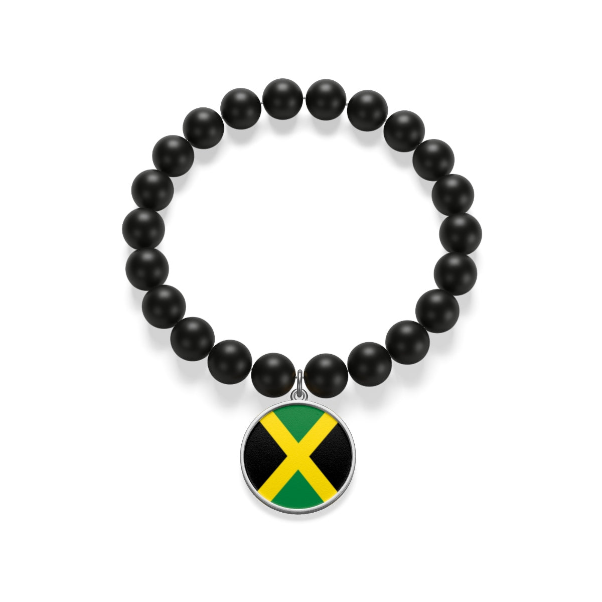 Jamaica Flag Matte Onyx Bracelet