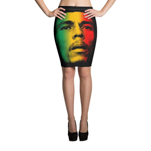 Bob Marley Rasta Pencil Skirt