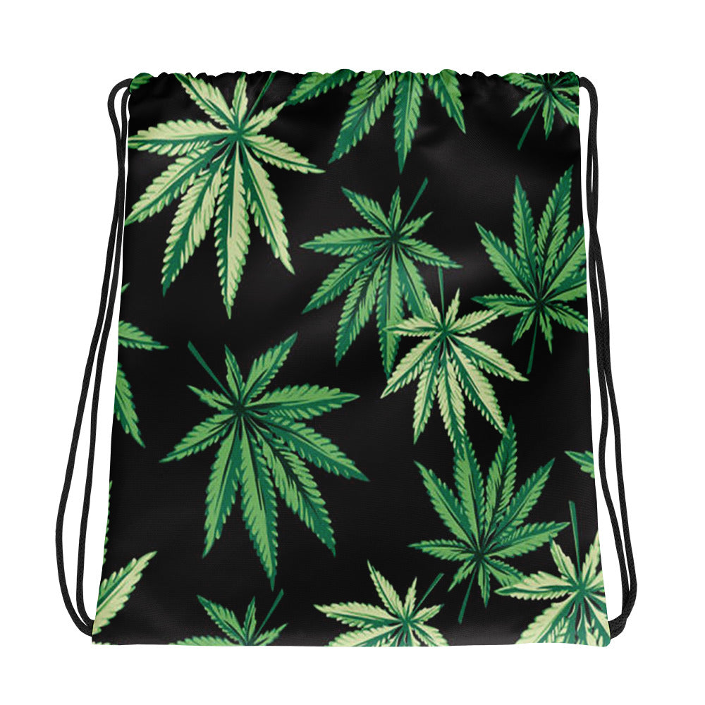 Weed Leaf Drawstring bag