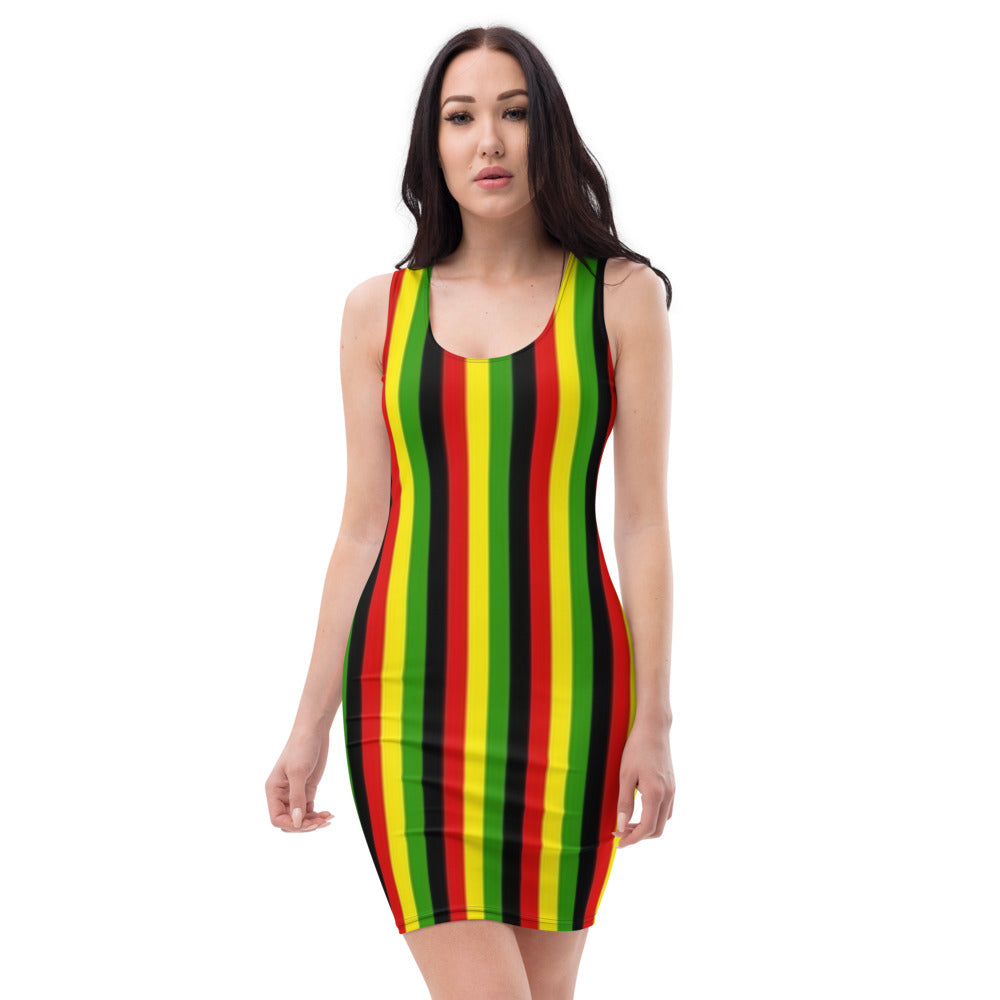 Rasta Striped Sublimation Cut & Sew Dress