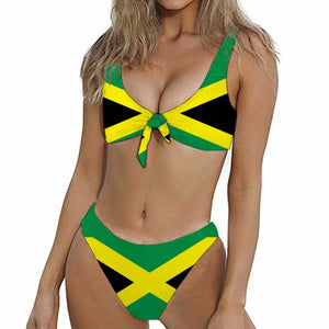 Jamaica Flag Bow-knot Bikini Set