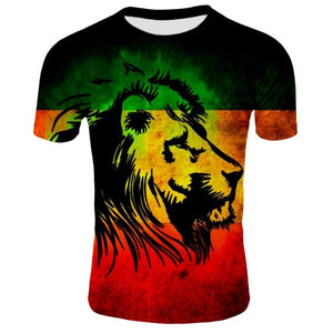 Rasta Lion King 3D Print T-Shirt