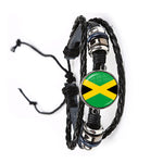 Jamaica Flag Leather Bracelet