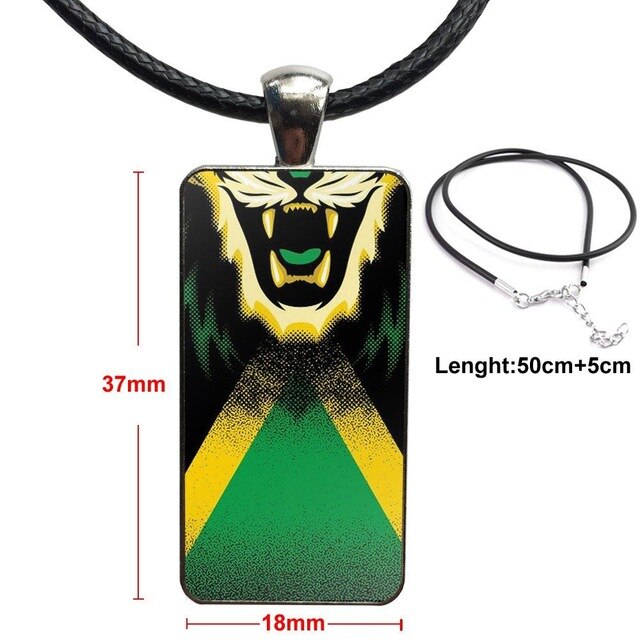 Jamaica Flag Rasta Glass Pendant Necklace