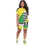 Women Two Piece Striped Shorts Set