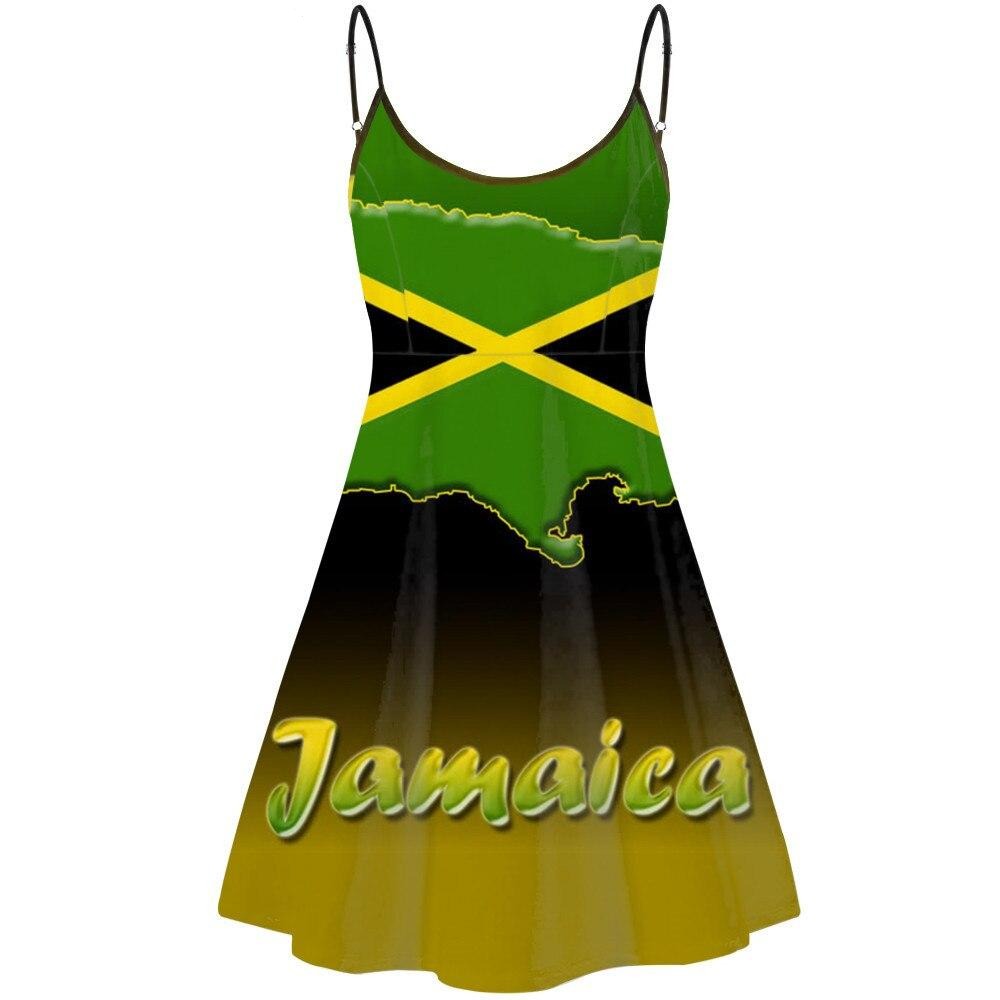 Jamaica Flag Spaghetti Strap Mini Dress