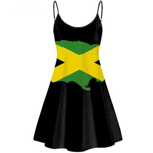 Jamaica Flag Spaghetti Strap Mini Dress