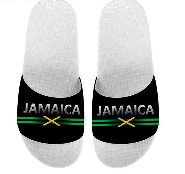 Jamaica Flag Butterfly Print Slippers