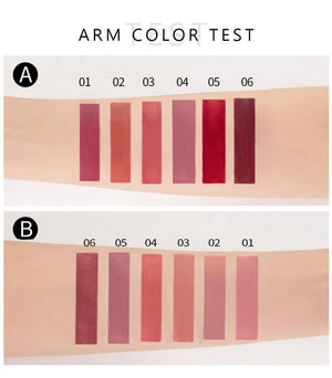 6 Colors/Set Natural Moisturize Waterproof Velvet Liquid Lipstick Gift Box