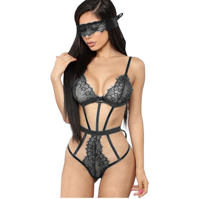 One Piece Lingerie Bodysuit with Eye Patch
