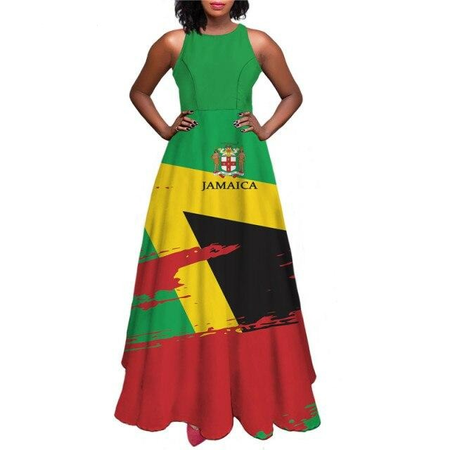 Jamaica Rasta Sleeveless Maxi Dress