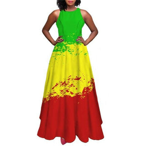 Jamaica Rasta Sleeveless Maxi Dress