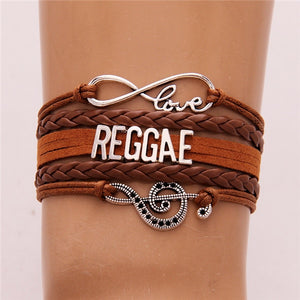 Infinity Love Reggae Charm Braided Bracelet