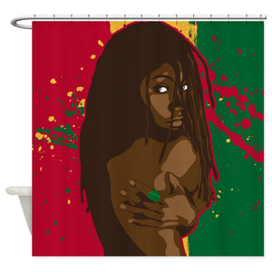 Rasta Girl Waterproof Shower Curtain