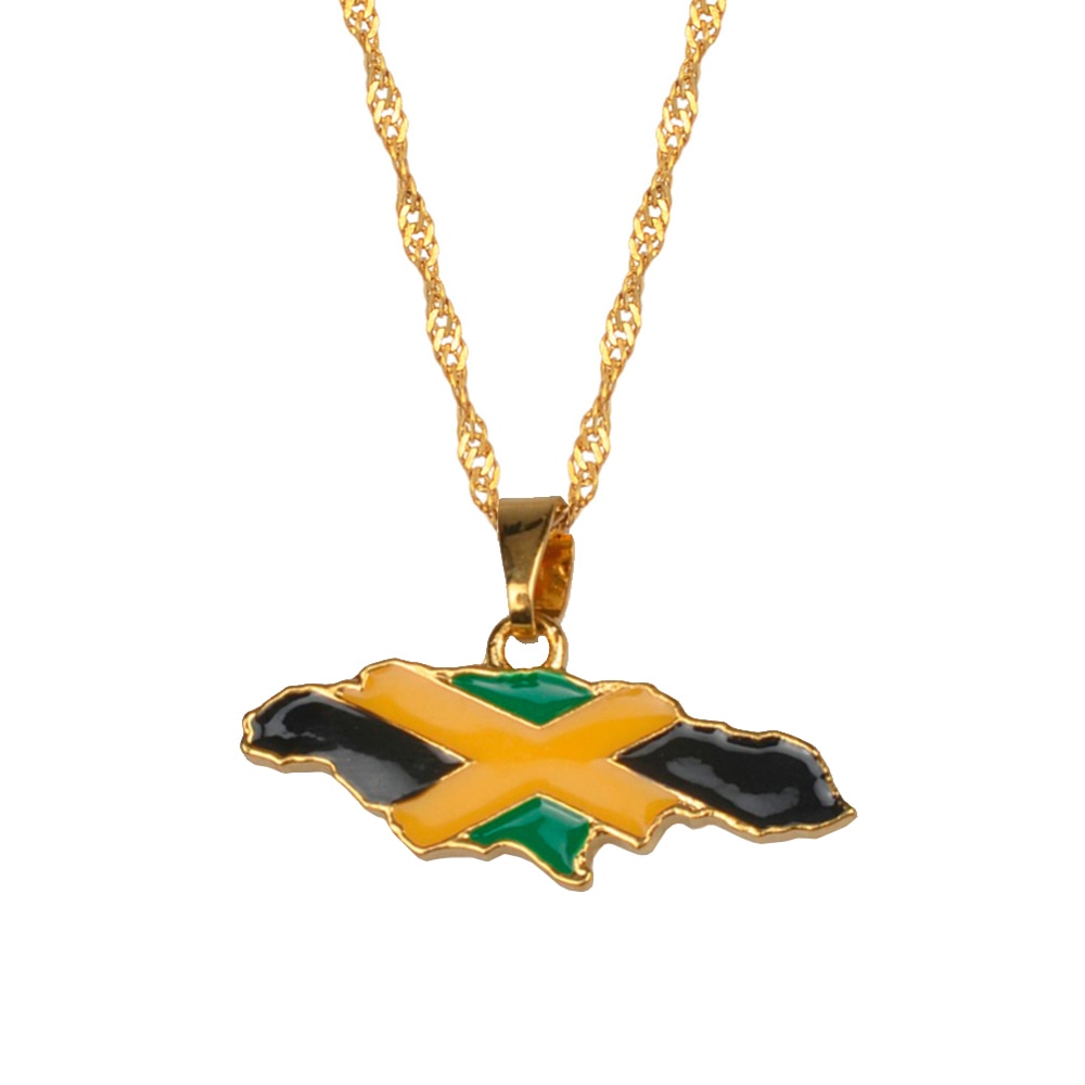 Jamaica Map Pendant Necklace
