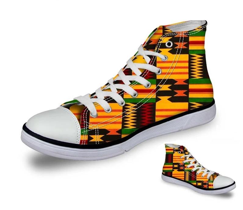 African Print Vulcanize Canvas Shoes