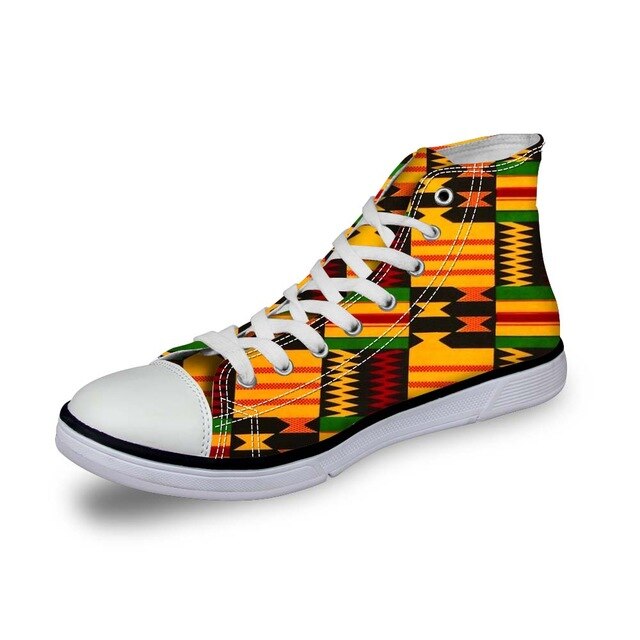 African Print Vulcanize Canvas Shoes