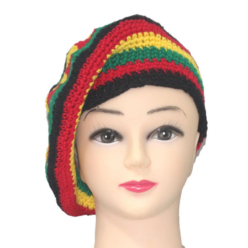 Rasta Knitted Slouchy Beanie