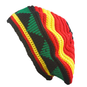 Rasta Knitted Slouchy Beanie