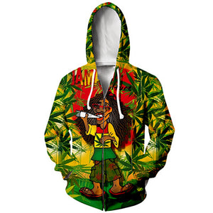 Rasta Jamaica 3D Sweatshirt and Hoodie